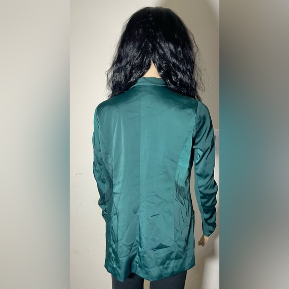 Sz 32 Vero Moda woman jacket/ blazer round long sleeve 3 pockets emerald green - Picture 2 of 13